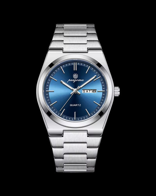 PAAZOMU Fashion Men's Quartz Watch Stainless Steel Waterproof Luminous Man Watch Chronograph Date Multifunction Watches For Men