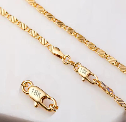 Exquisite Fashion 18K Gold Filled Necklace For Women Men Size 40-60cm Jewelry Chain Wholesale AliExpress