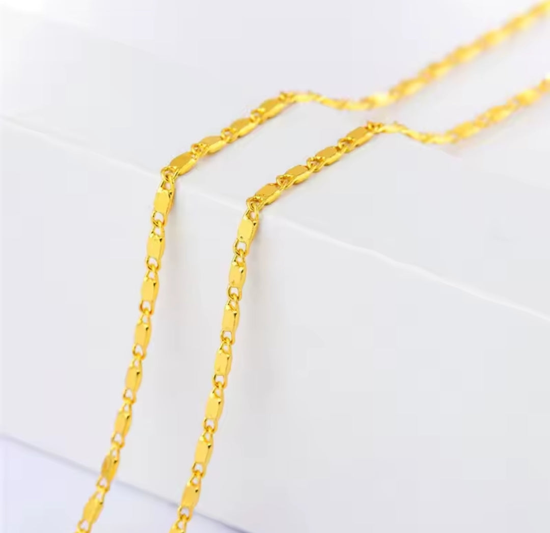 Exquisite Fashion 18K Gold Filled Necklace For Women Men Size 40-60cm Jewelry Chain Wholesale