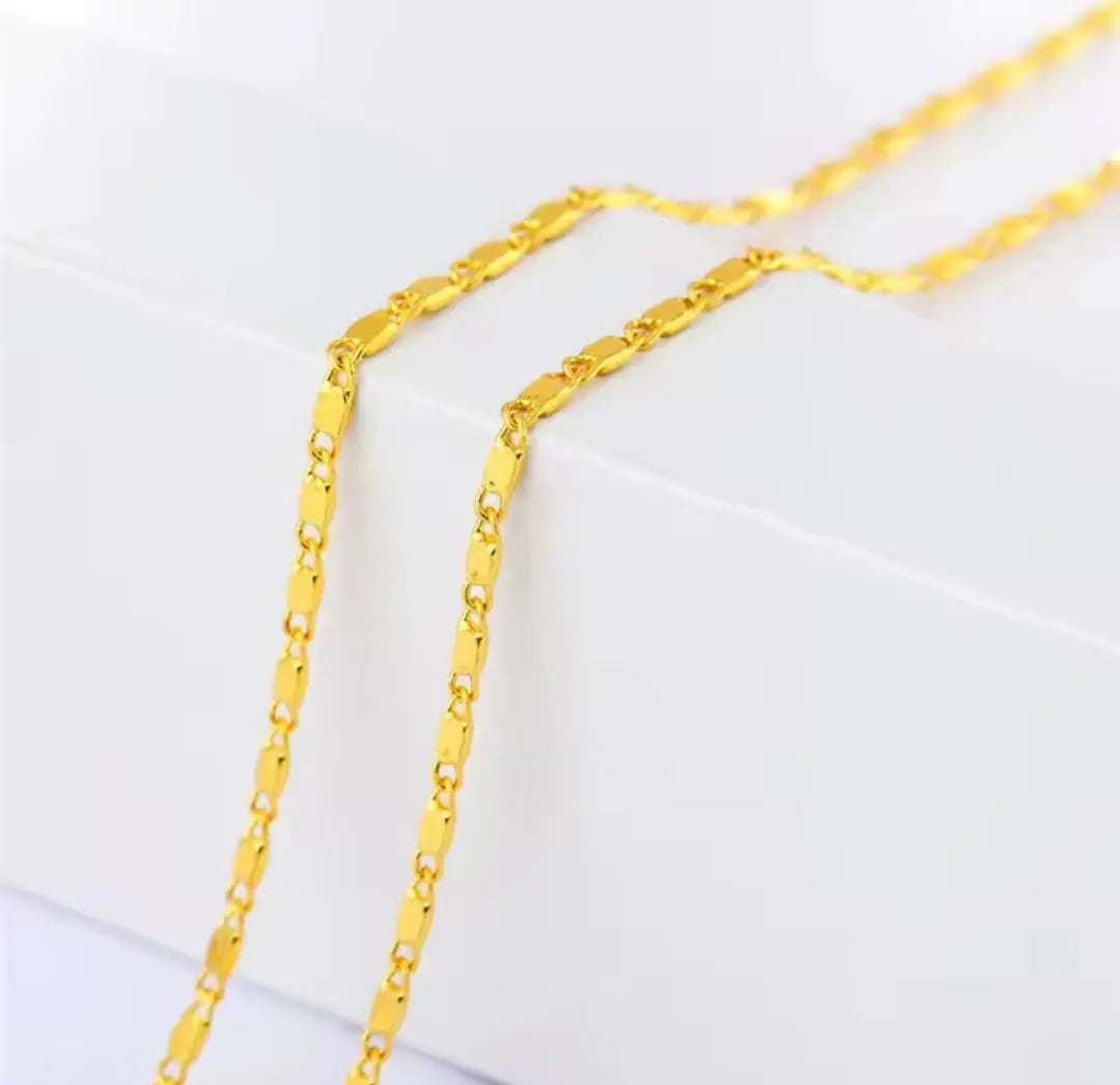 Exquisite Fashion 18K Gold Filled Necklace For Women Men Size 40-60cm Jewelry Chain Wholesale AliExpress