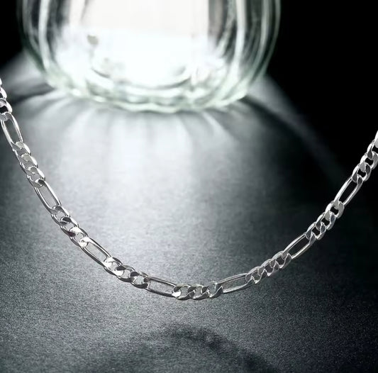 40-75cm 925 Silver 4mm Figaro Chain Necklace For Women Men Hip Hop Jewelry Gift