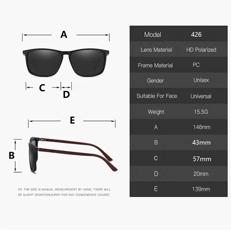 Luxury Vintage Square Polarized Sunglasses Men Women Fashion Travel