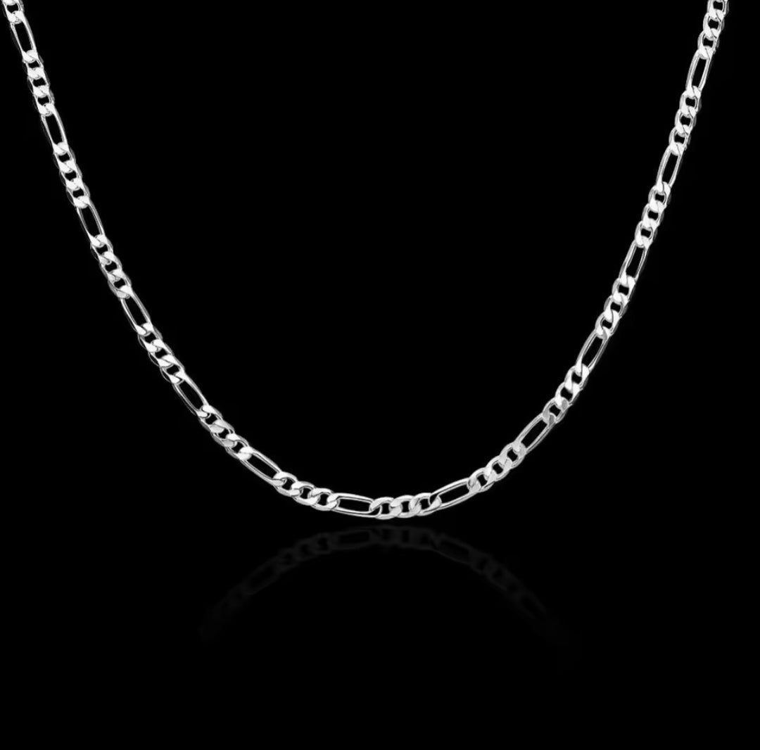 40-75cm 925 Silver 4mm Figaro Chain Necklace For Women Men Hip Hop Jewelry Gift
