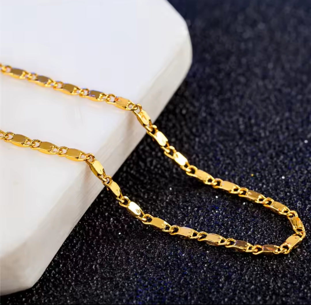 Exquisite Fashion 18K Gold Filled Necklace For Women Men Size 40-60cm Jewelry Chain Wholesale