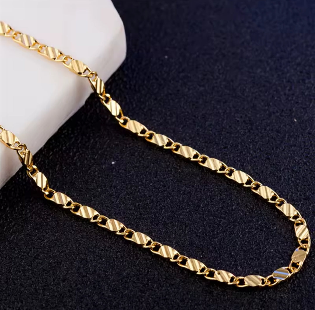 Exquisite Fashion 18K Gold Filled Necklace For Women Men Size 40-60cm Jewelry Chain Wholesale