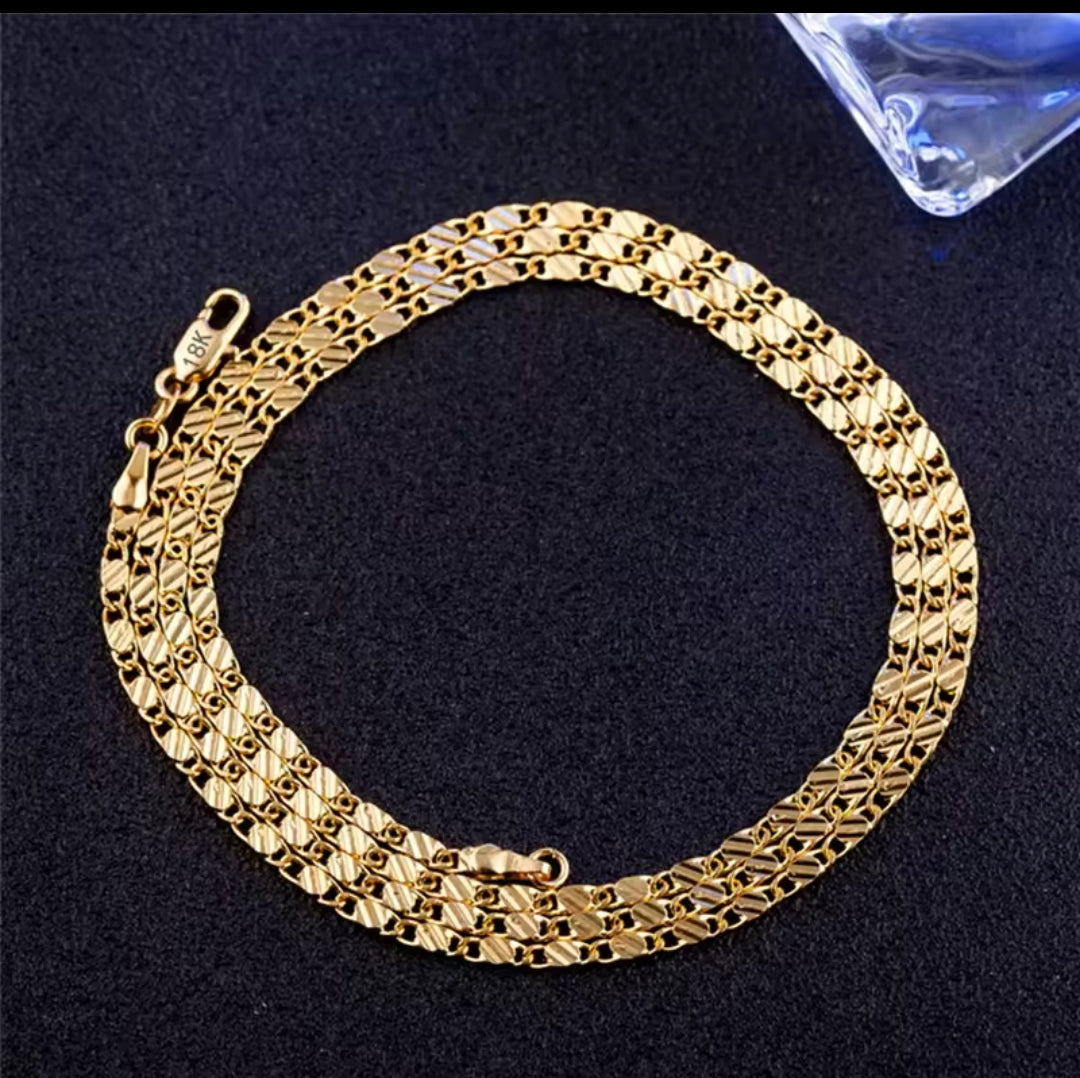 Exquisite Fashion 18K Gold Filled Necklace For Women Men Size 40-60cm Jewelry Chain Wholesale