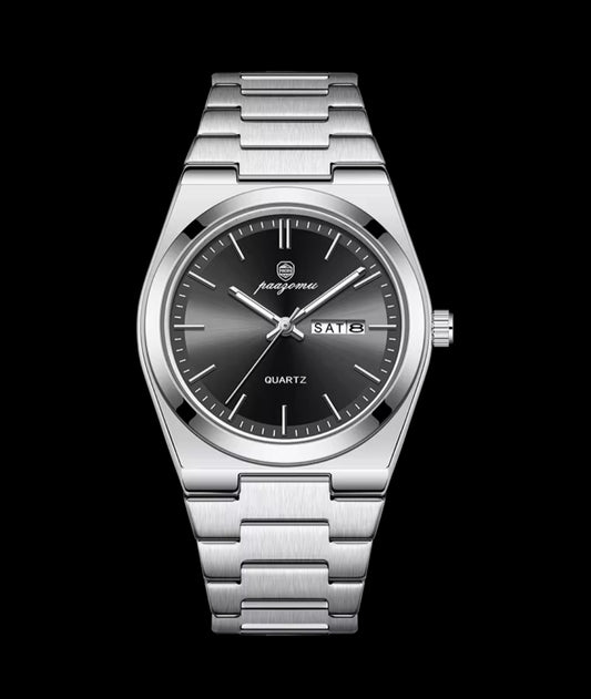 PAAZOMU Fashion Men's Quartz Watch Stainless Steel Waterproof Luminous Man Watch Chronograph Date Multifunction Watches For Men